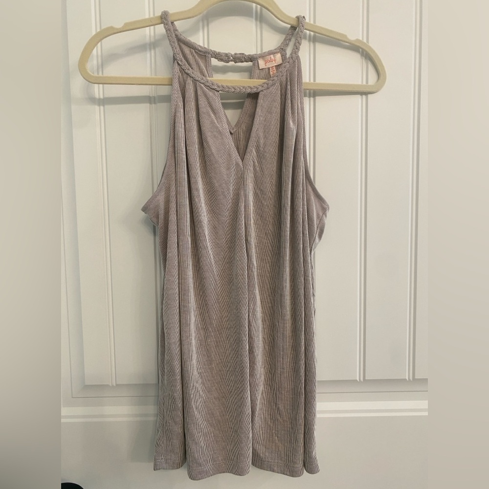 Pixley Tan Tank Top with Scoop Neckline and Relaxed Fit